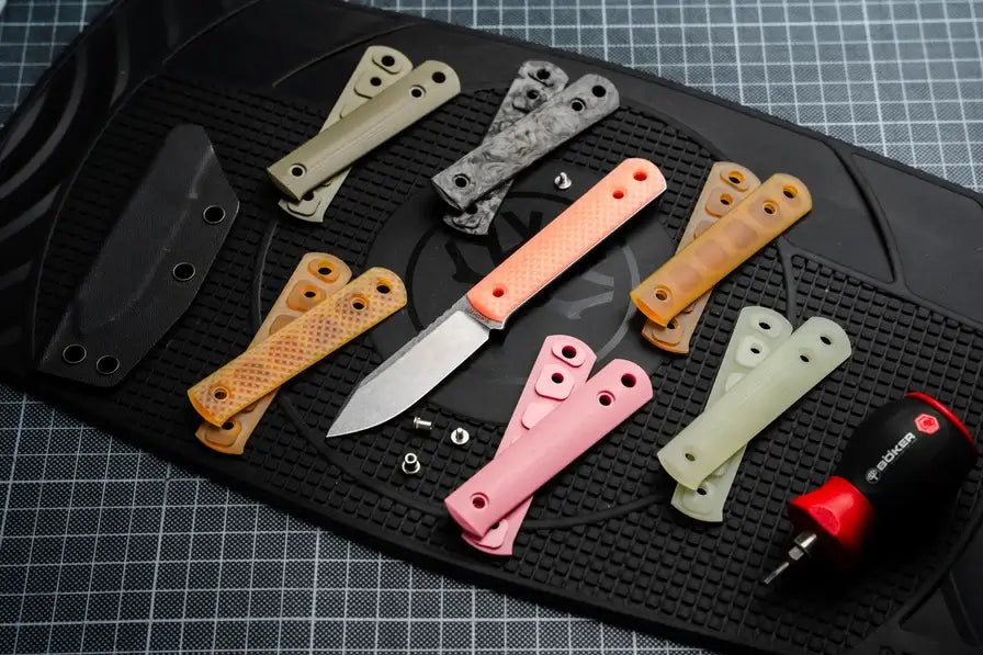 Böker Packlite BFF Skelett Messer feststehend 42a konform mit wechselbare Griff-Schalen Micarta Ultem G10 Carbon Wechsel-Griff austauscbar personalisierbar individualisierbar Made in Germany