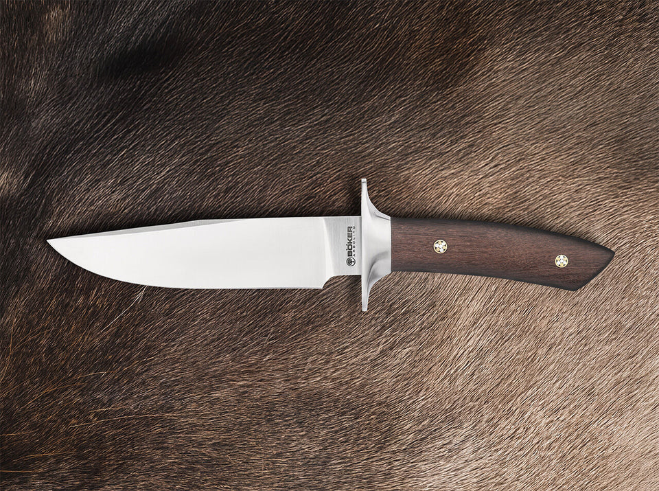 Böker Saufänger und Hirschfänger mit Parierelement und Holzgriff – traditionelles Abfangmesser für Nachsuche und starkes Wild von Böker Argentina