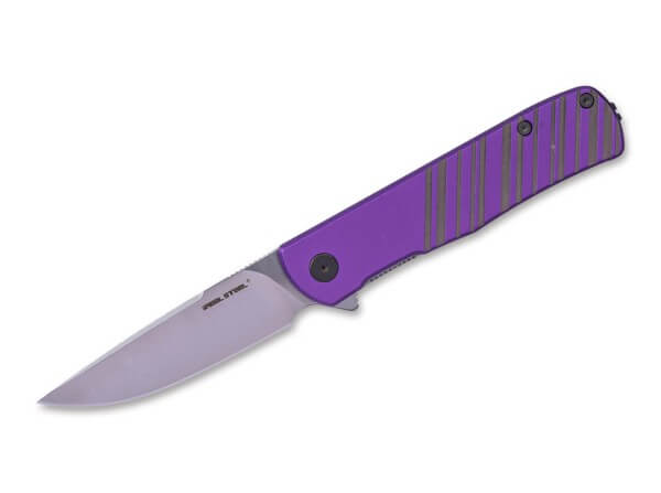 Taschenmesser, Violett, Flipper, Linerlock, San Mai VG-10, Aluminium